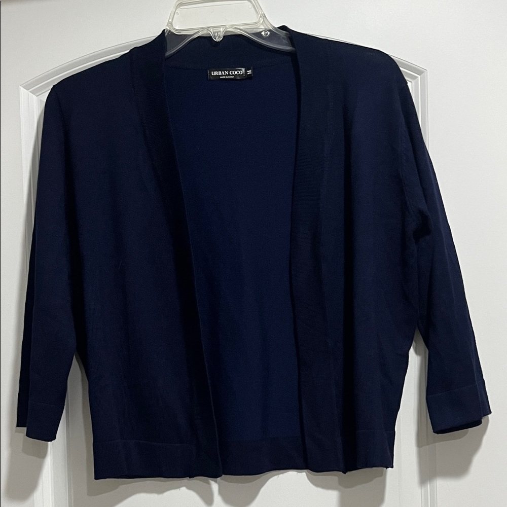 Urban Coco Women's Navy Lightweight Open Cardigan